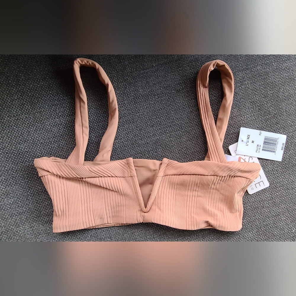 L Space LeeLee Ribbed V Bikini Top